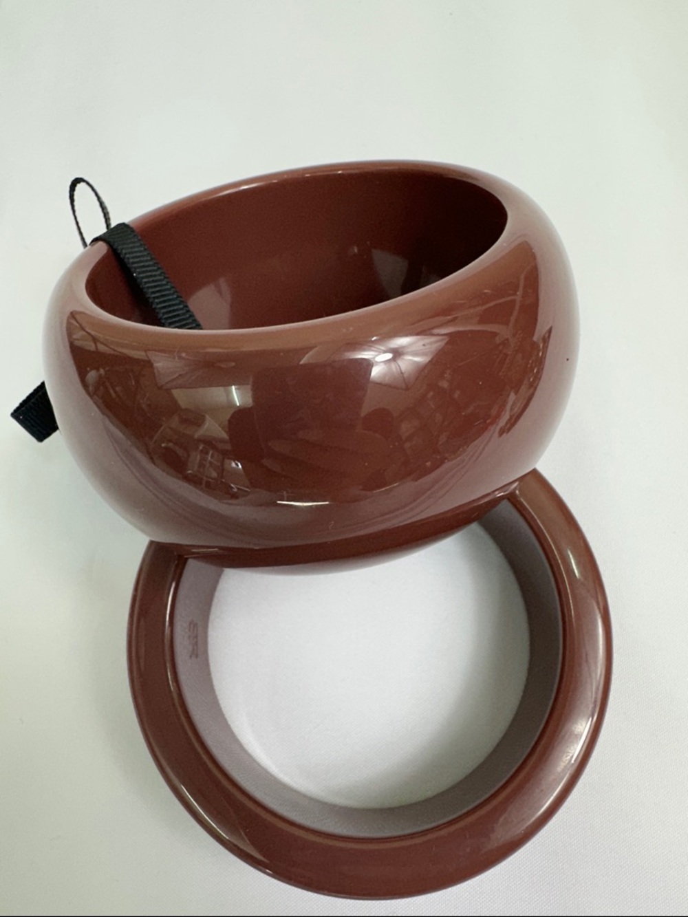 ✅Banana Republic Brown Glossy Resin Decorative Bowl Set - Home Accents